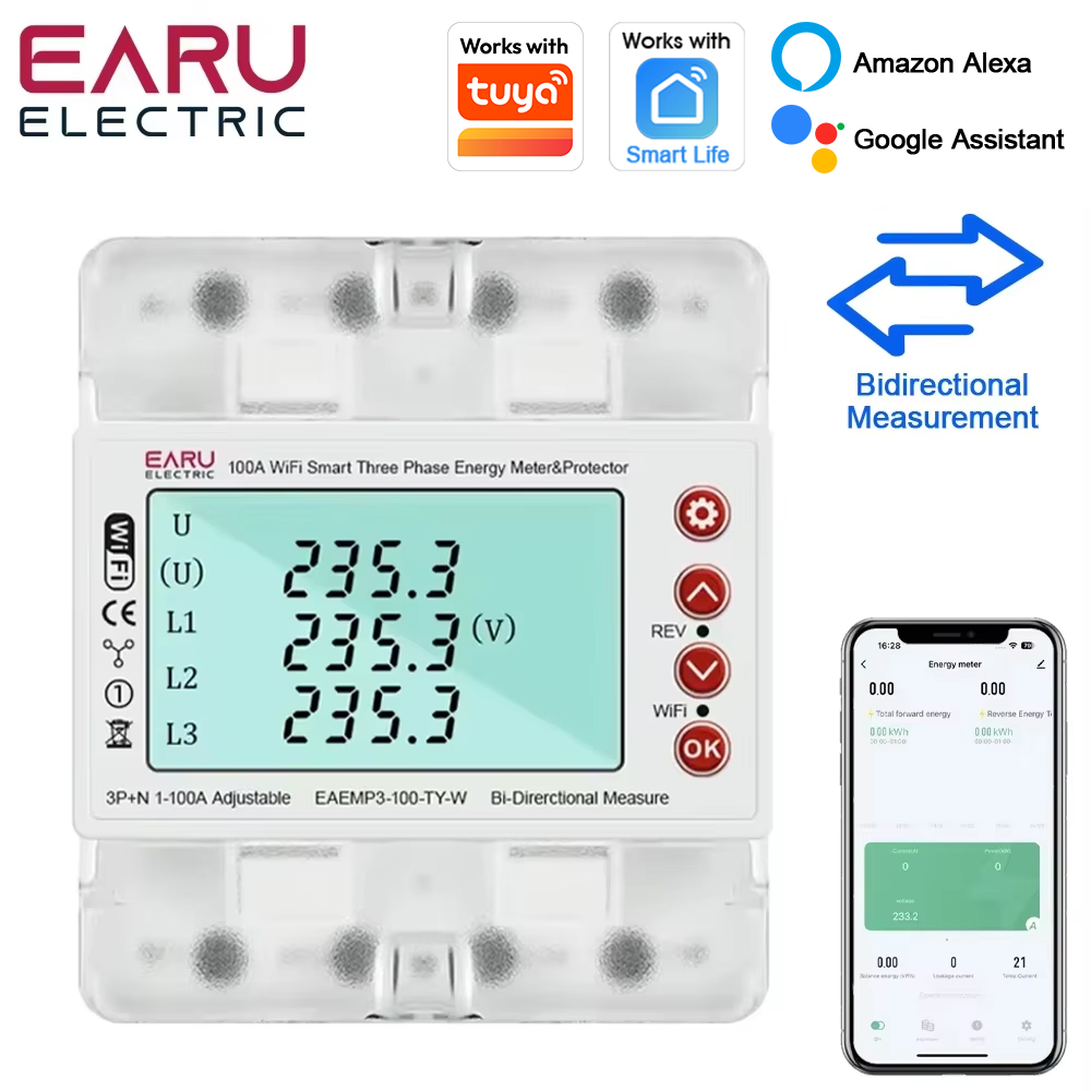 Energy Meter Bidirectional - Medidor de Energia Inteligente Trifásico AC380V