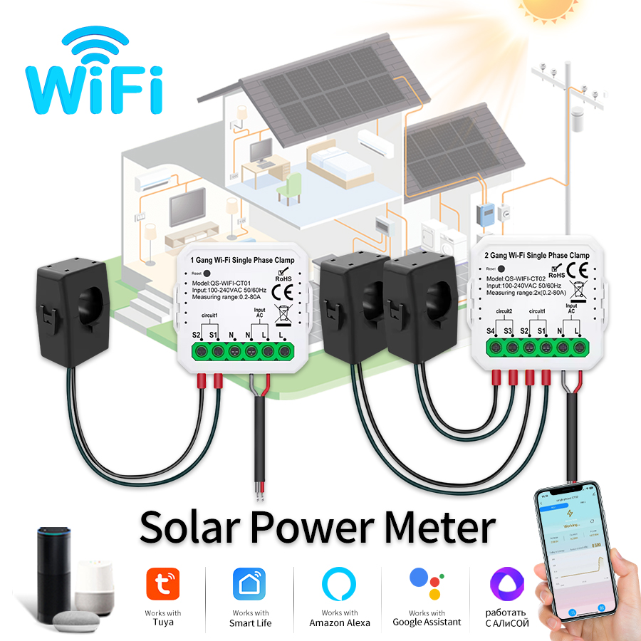 Energy Meter Bidirectional - Tuya inteligente wifi medidor de energia