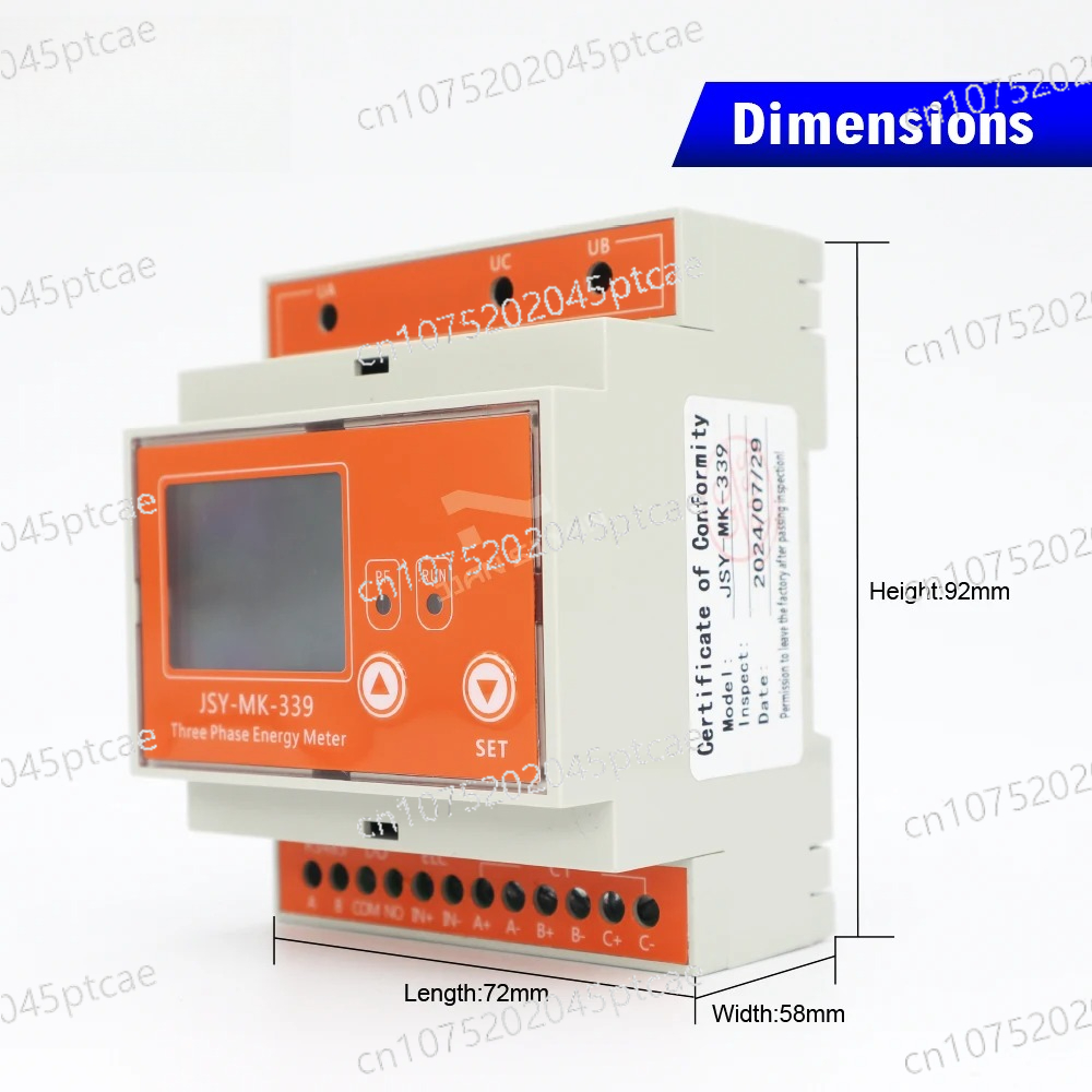 Energy Meter Bidirectional - Monitor de Medição de KWh Modbus-RTU,