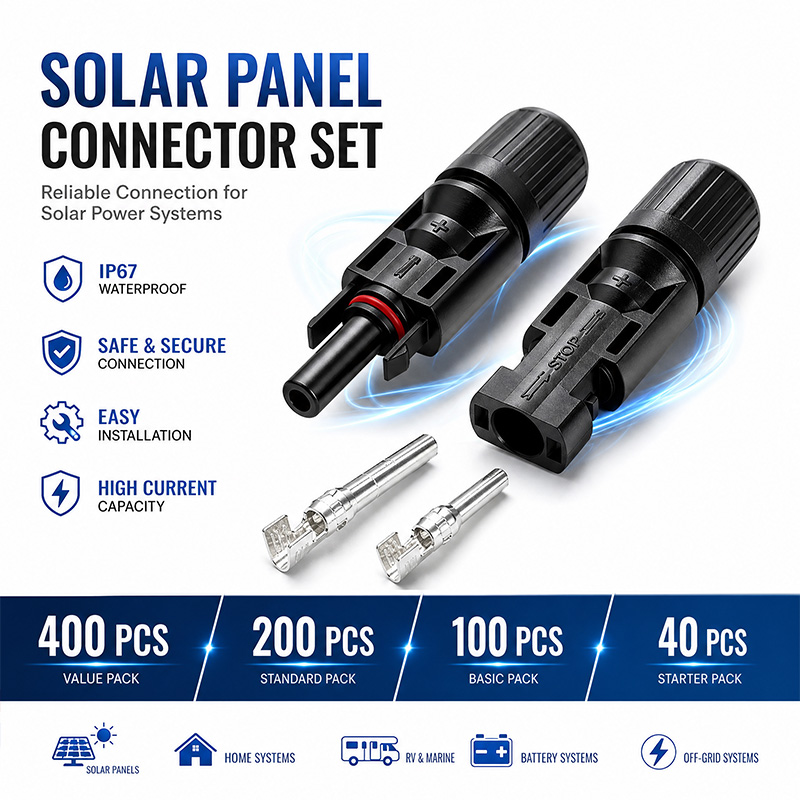 Solar Cable Mc4 Connector - Kit de Conectores para Painel Solar