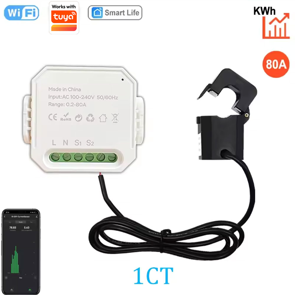 Energy Meter Bidirectional - Medidor de Energia Inteligente WIFI AC100-240V