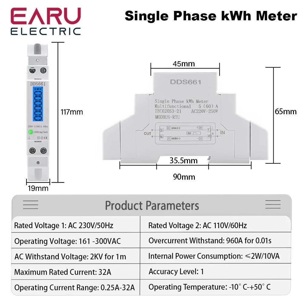Monofásico Backlight Wattmeter - Energy Meter Bidirectional avaliação e preço
