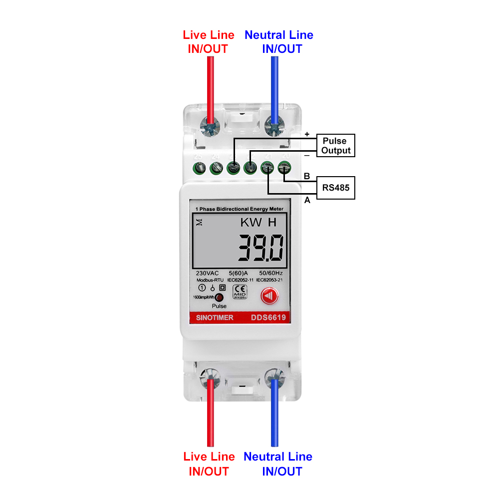 DDS6619-039 AC 230V Medidor de - Energy Meter Bidirectional avaliação e preço